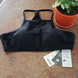 Athleta, solid black, high-neck bikini top